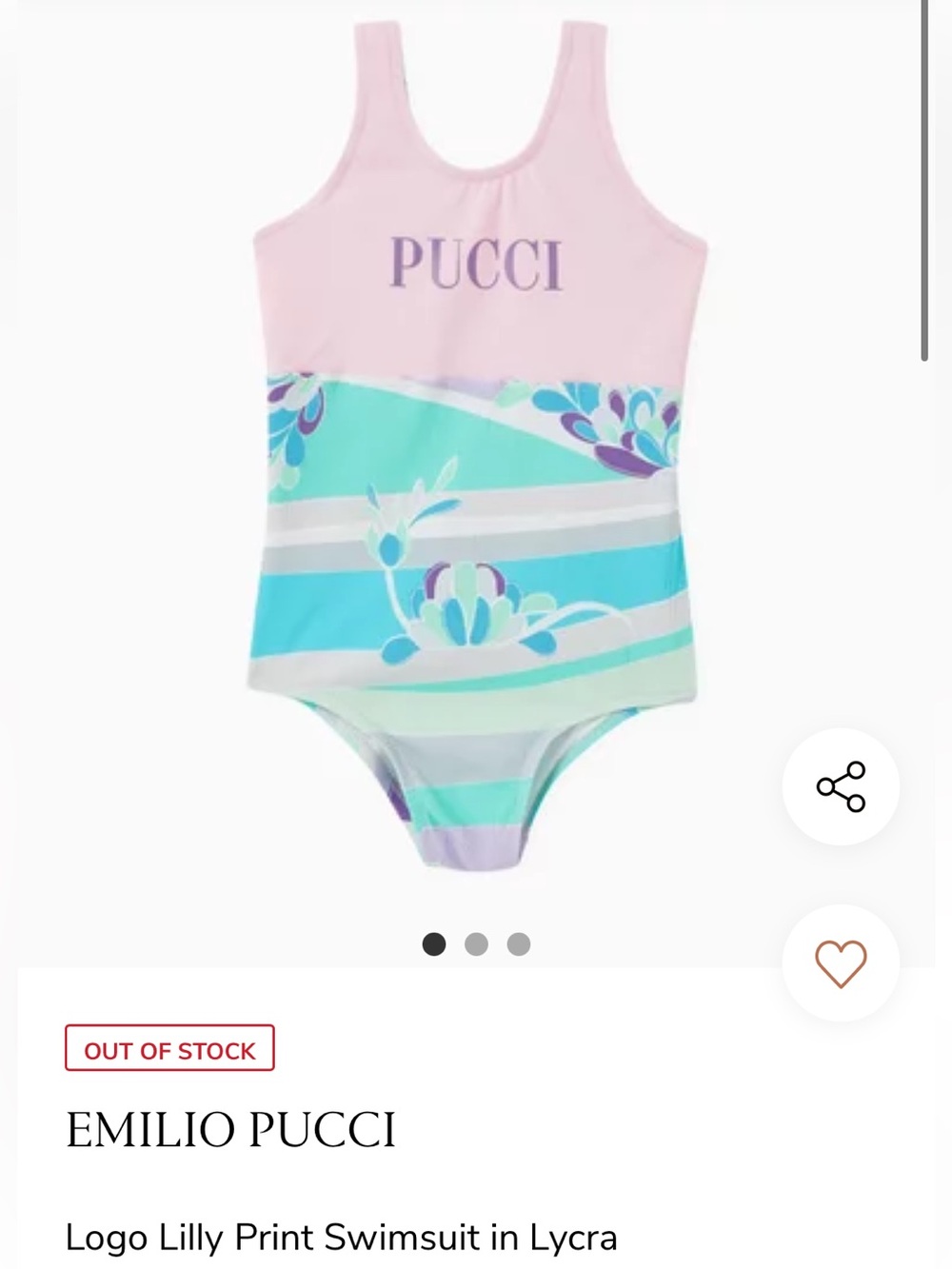 Emilio Pucci Pastel Logo One-Piece Swimsuit - Pink, Aqua & Lilac